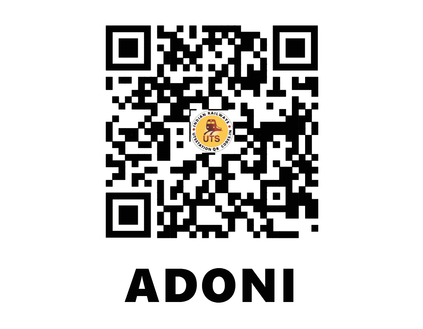 UTS QR Code for ADONI - AD - SC (ANDHRA PRADESH)